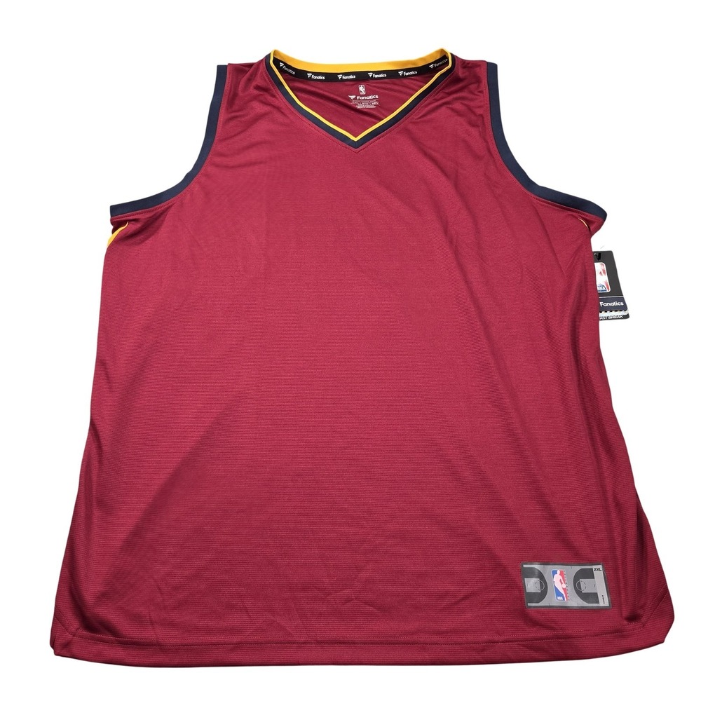 NBA Basketball Jersey Mens 2XL Red NBA Fanatics Blank Sleeveless Tank Top